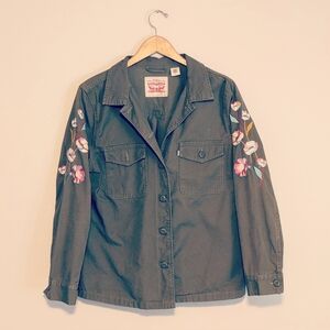 LEVI STRAUSS Floral Embroidery Chore Jacket Women's Size Medium